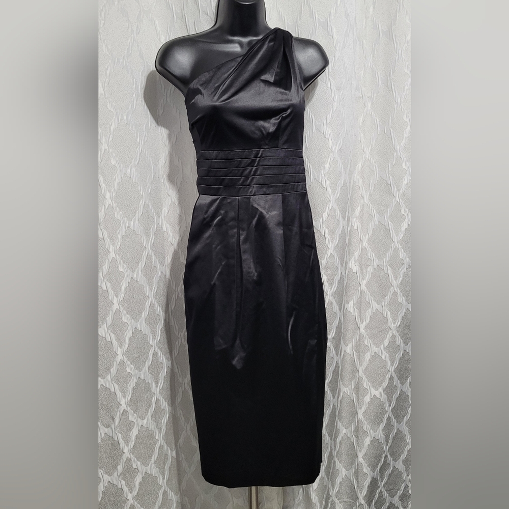 Shape fx - Black One-Shoulder Mini Cocktail Dress with Built-In Shapewear